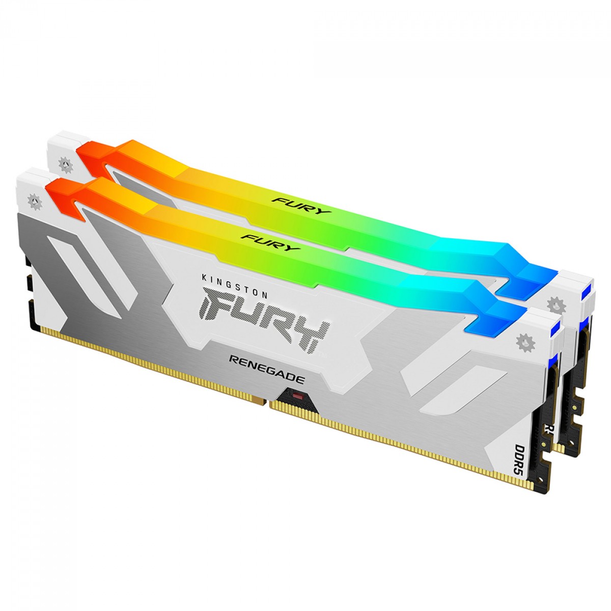 Memória DDR5 32GB (2X16GB) Kingston Fury Renegade Branco, ARGB, 6000Mhz, CL32, Intel e AMD, White - KF560C32RWA