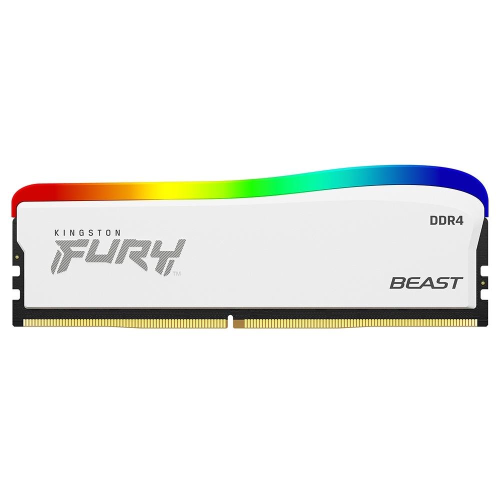Memória Kingston Fury Beast Edição Especial, RGB, 16GB, 3200MHz, DDR4, CL16, Branco, White - KF432C16BWA/16 - Imagem 4