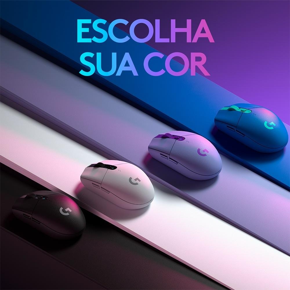 Mouse Gamer Sem Fio Logitech G305 Lightspeed, 12.000 DPI, 6 Botões Programáveis, Branco - 910-005290 - Imagem 3