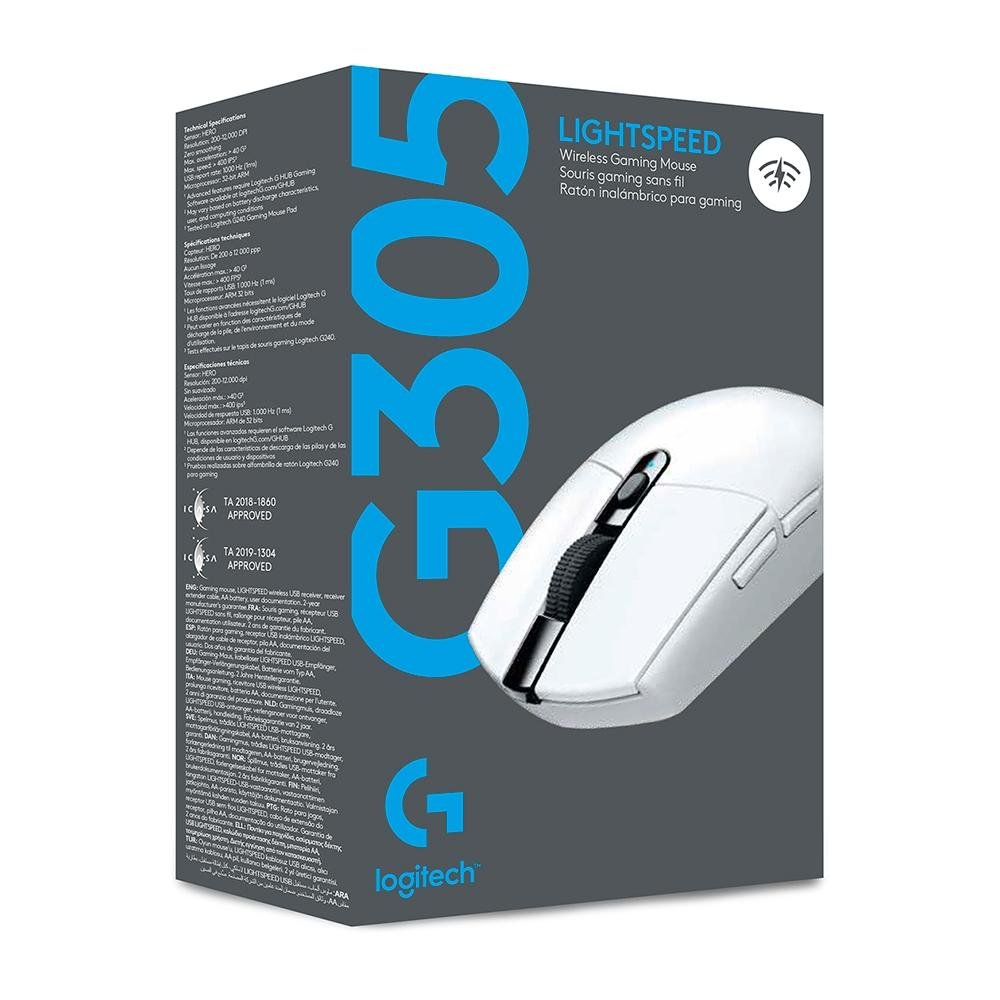 Mouse Gamer Sem Fio Logitech G305 Lightspeed, 12.000 DPI, 6 Botões Programáveis, Branco - 910-005290 - Imagem 2