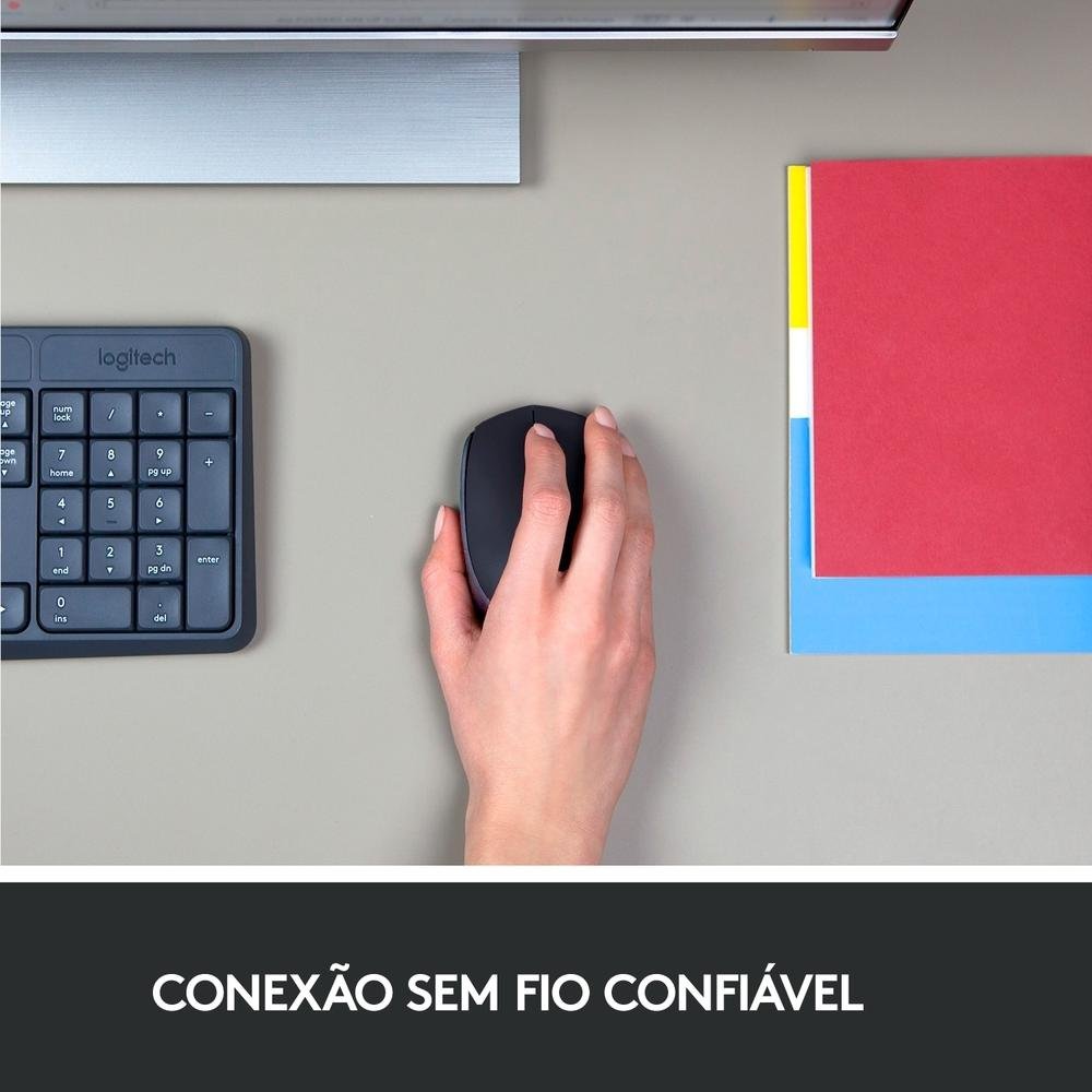 Mouse sem fio Logitech M170 com Design Ambidestro Compacto, Preto, Conexão USB e Pilha Inclusa - 910-004940 - Imagem 3