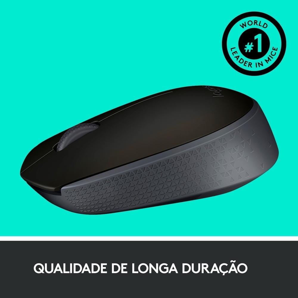 Mouse sem fio Logitech M170 com Design Ambidestro Compacto, Preto, Conexão USB e Pilha Inclusa - 910-004940 - Imagem 6