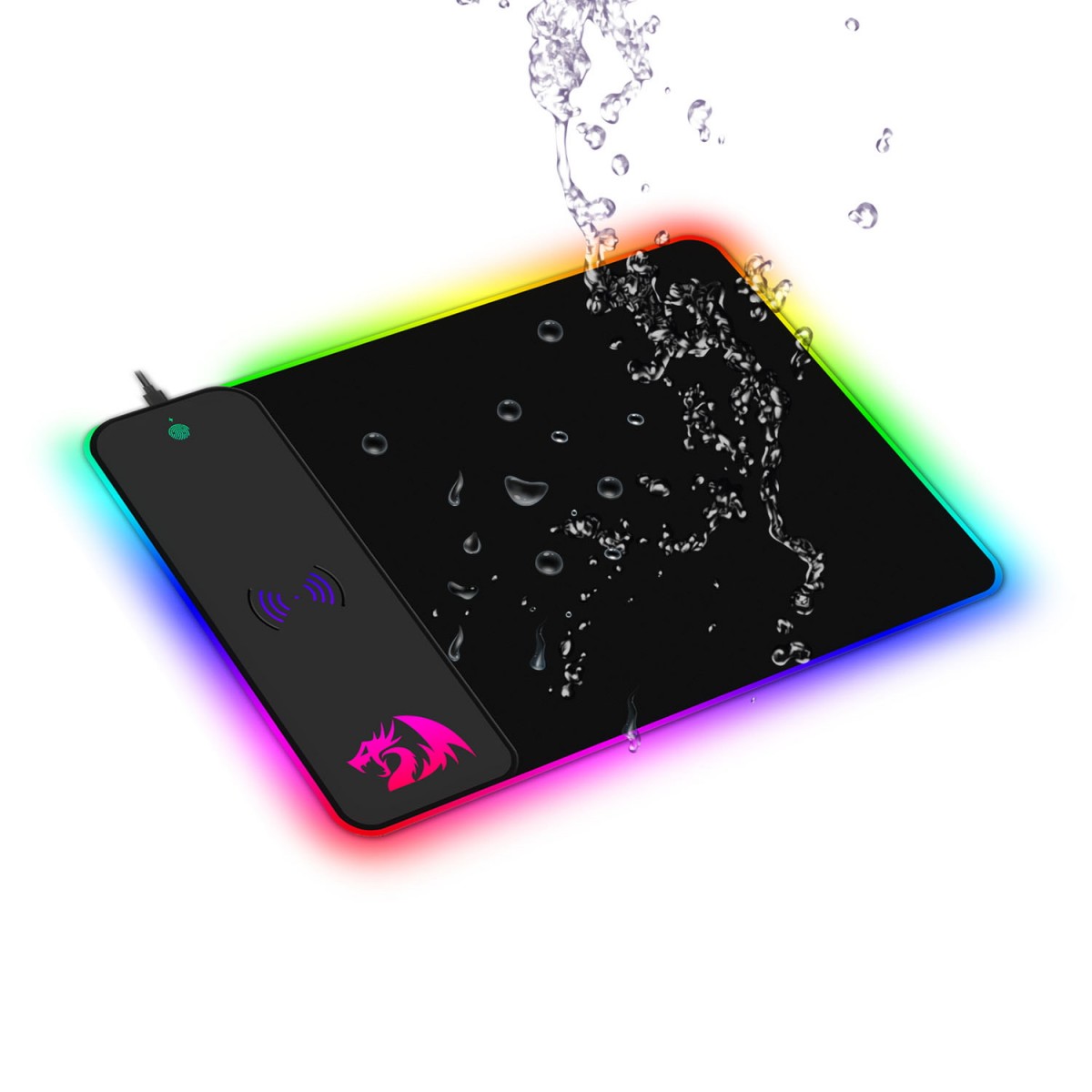 Mousepad Gamer Redragon Crater, Qi Wireless, RGB, Médio (400x300mm) - P028 - Imagem 2
