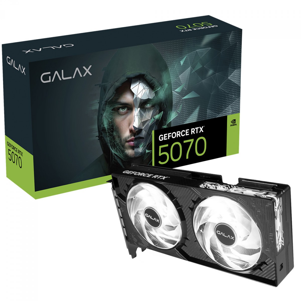 Placa de Vídeo RTX 5070 12GB 1-Click OC Dual Fan GALAX NVIDIA GeForce, GDDR7, 192 Bit, Ray Tracing, DLSS 4
