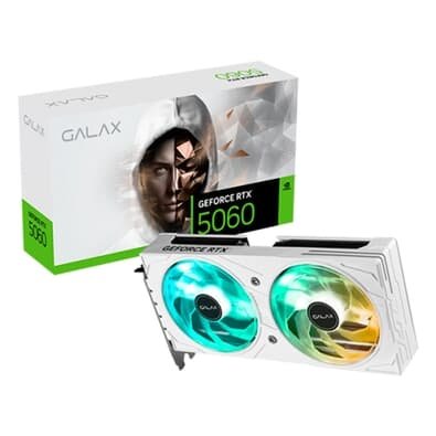 Placa de Vídeo Branca Galax RTX 5060 EX ARGB, NVIDIA GeForce, 8GB, GDDR7, DLSS 4, Ray Tracing