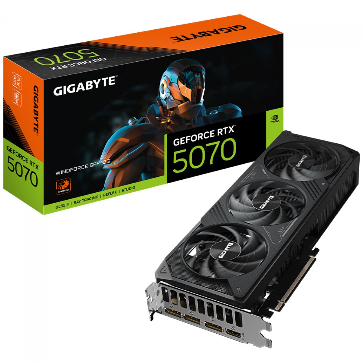 Placa de Vídeo RTX 5070 12GB Windforce SFF Gigabyte NVIDIA GeForce, GDDR7, DLSS4, Ray Tracing - Imagem 2
