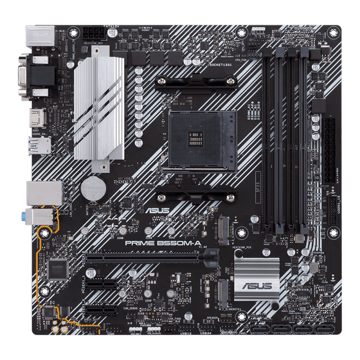 Placa Mãe Asus Prime B550M-A, Nvme 4.0, ARGB Aura Sync, AMD AM4, mATX, DDR4, 90MB14I0-C1BAY0 - Imagem 2