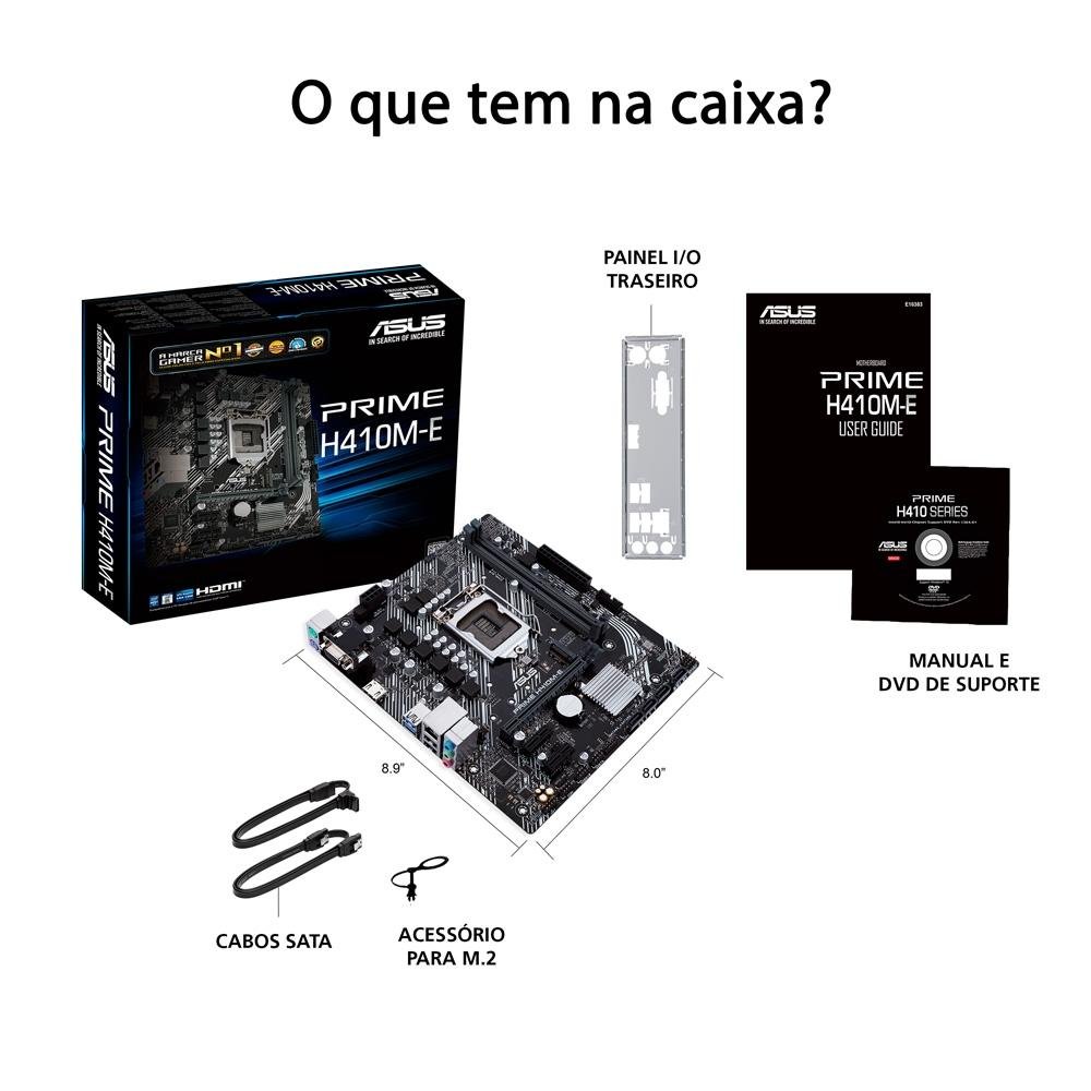 Placa Mãe Asus Prime H410M-E, Intel LGA 1200, mATX, DDR4 - 90MB13H0-C1BAY0 - Imagem 3
