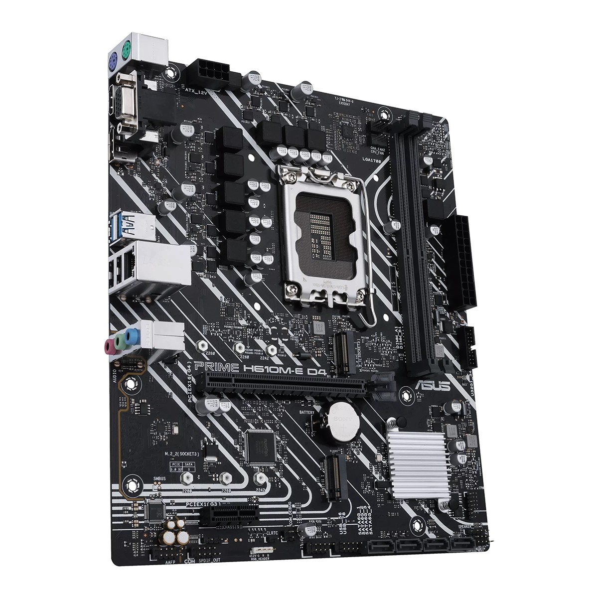 Placa Mãe H610M-E Asus Prime D4, Intel LGA 1700, mATX, DDR4, 90MB19N0-C1BAY0 - Imagem 4