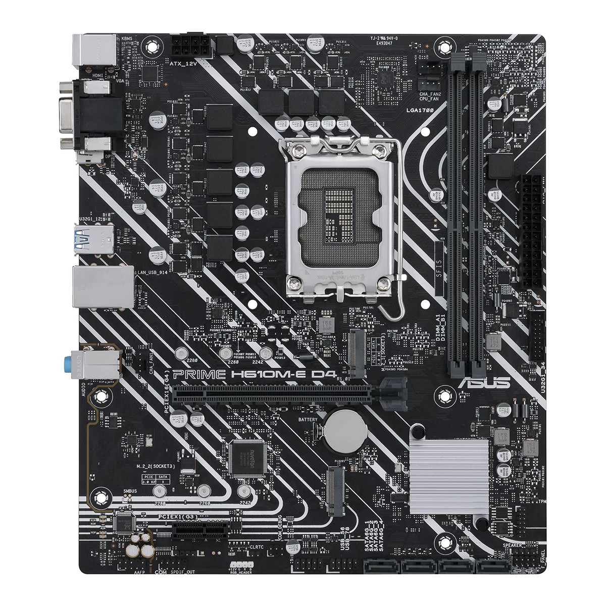 Placa Mãe H610M-E Asus Prime D4, Intel LGA 1700, mATX, DDR4, 90MB19N0-C1BAY0 - Imagem 2