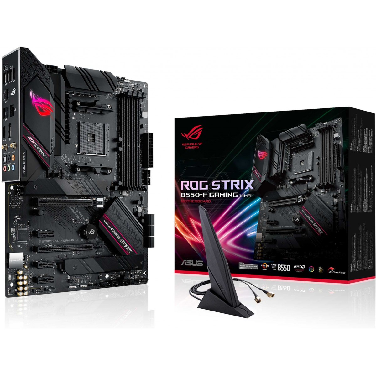 Placa-Mae Asus ROG Strix B550-F Gaming Wi-Fi II, AMD AM4, ATX, DDR4, PCI 4.0, 2x slots M.2 - 90MB19V0-M0EAY0