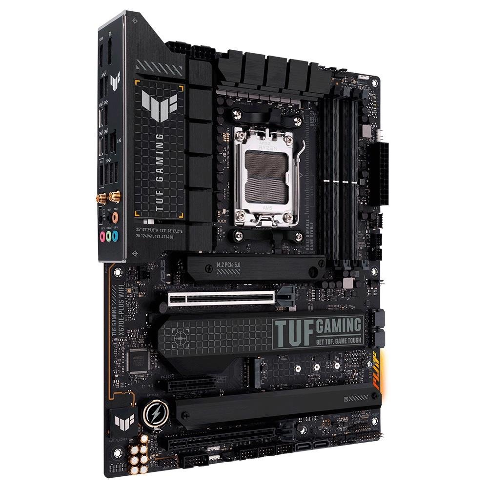 Placa Mãe X670E Asus TUF Gaming Plus Wi-Fi e Bluetooth, AMD, AM5, DDR5, HDMI, M.2, USB 3.2, PCI 5.0 - 90MB1BK0-M0EAY0