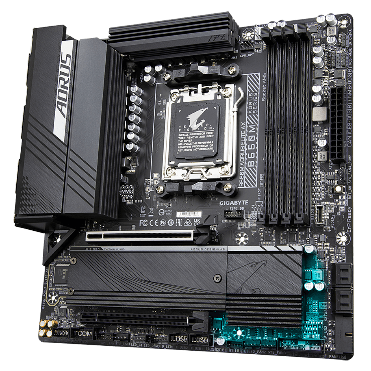 Placa Mãe B650M Aorus Elite AX Gigabyte, Wifi e Bluetooth, DDR5, AMD AM5, MATX - Imagem 4