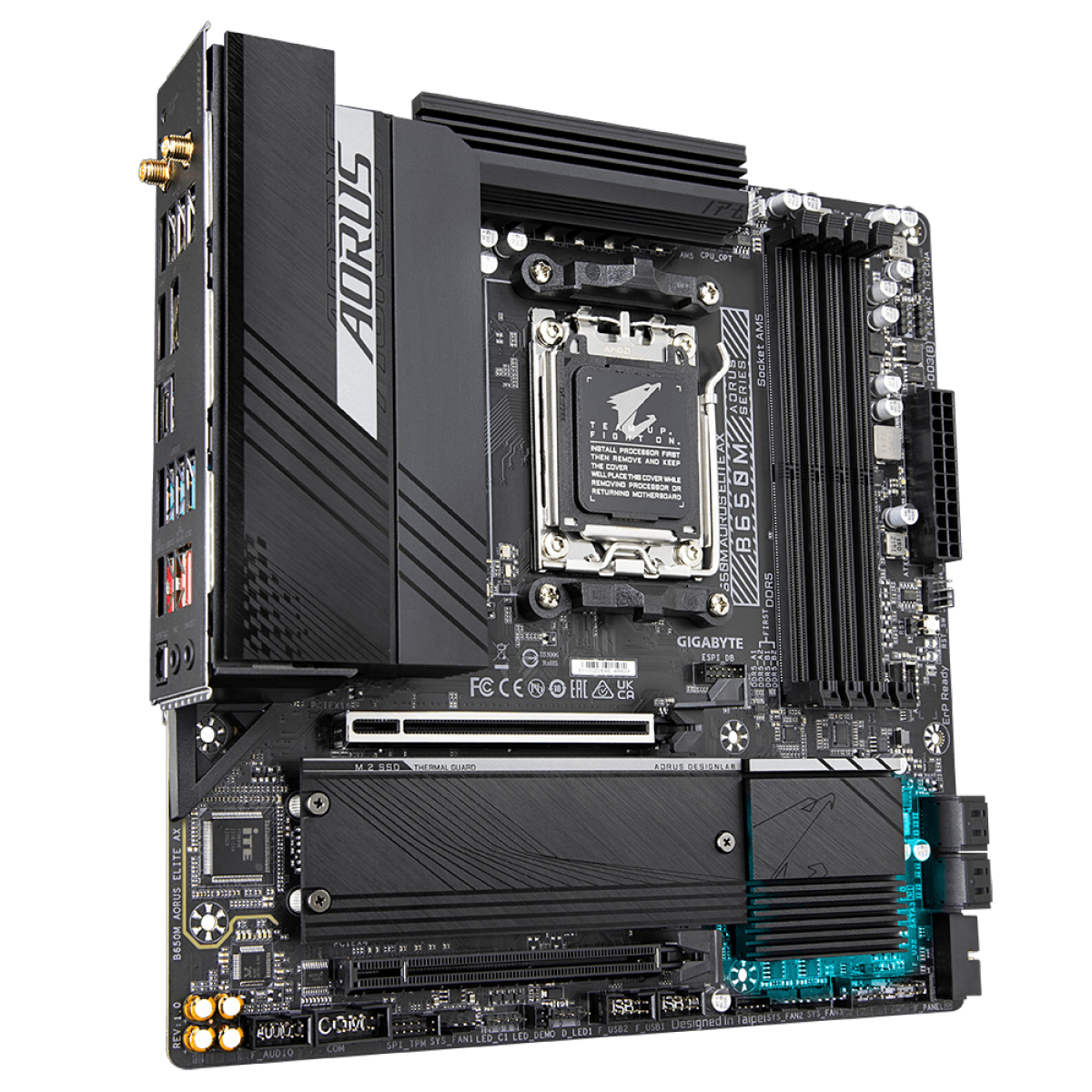 Placa Mãe B650M Aorus Elite AX Gigabyte, Wifi e Bluetooth, DDR5, AMD AM5, MATX - Imagem 3