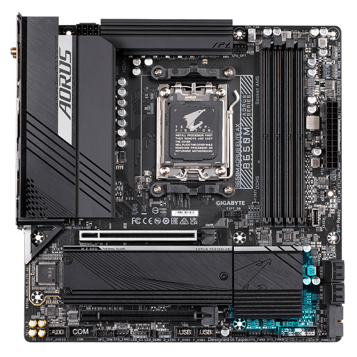 Placa Mãe B650M Aorus Elite AX Gigabyte, Wifi e Bluetooth, DDR5, AMD AM5, MATX - Imagem 2
