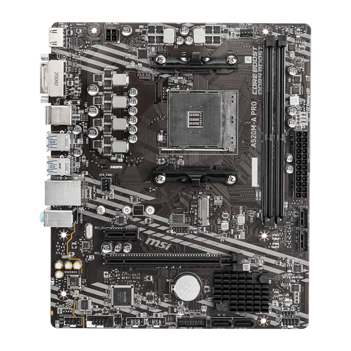 Placa Mãe A520M A PRO MSI, AMD AM4, mATX, DDR4, M2 - A520M-A-PRO - Imagem 2