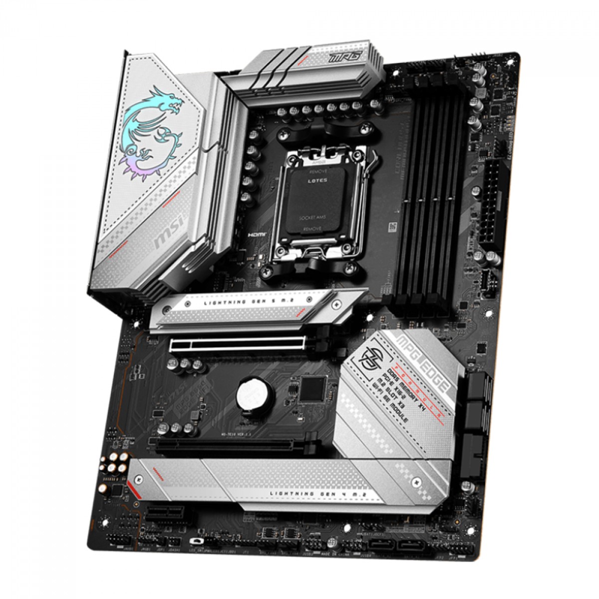 Placa Mãe B650 MSI MPG EDGE Wifi e Bluetooth, AMD AM5, ATX, DDR5 NVME Gen 5 - 911-7E10-002 - Imagem 4
