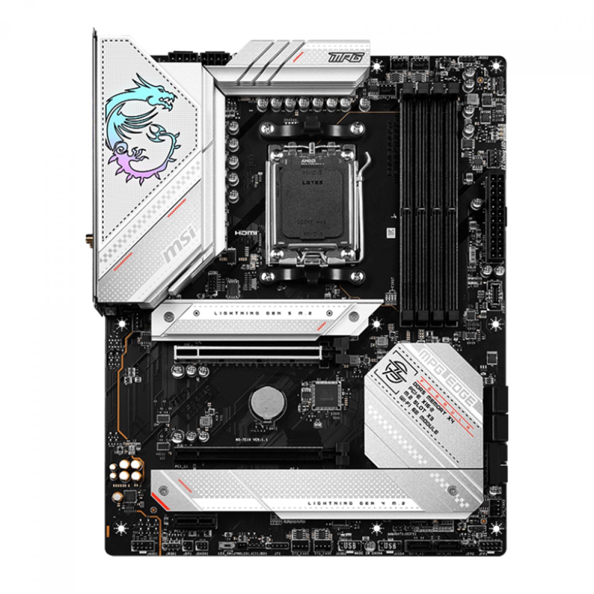 Placa Mãe B650 MSI MPG EDGE Wifi e Bluetooth, AMD AM5, ATX, DDR5 NVME Gen 5 - 911-7E10-002 - Imagem 2