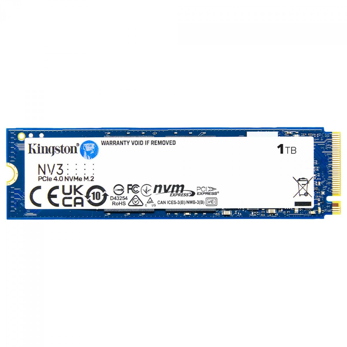 SSD 1TB Kingston NV3, M.2 NVMe, 2280, PCIe 4.0, Leitura 6000MBs e Gravação 4000MBs, SNV3S/1000G - Imagem 2