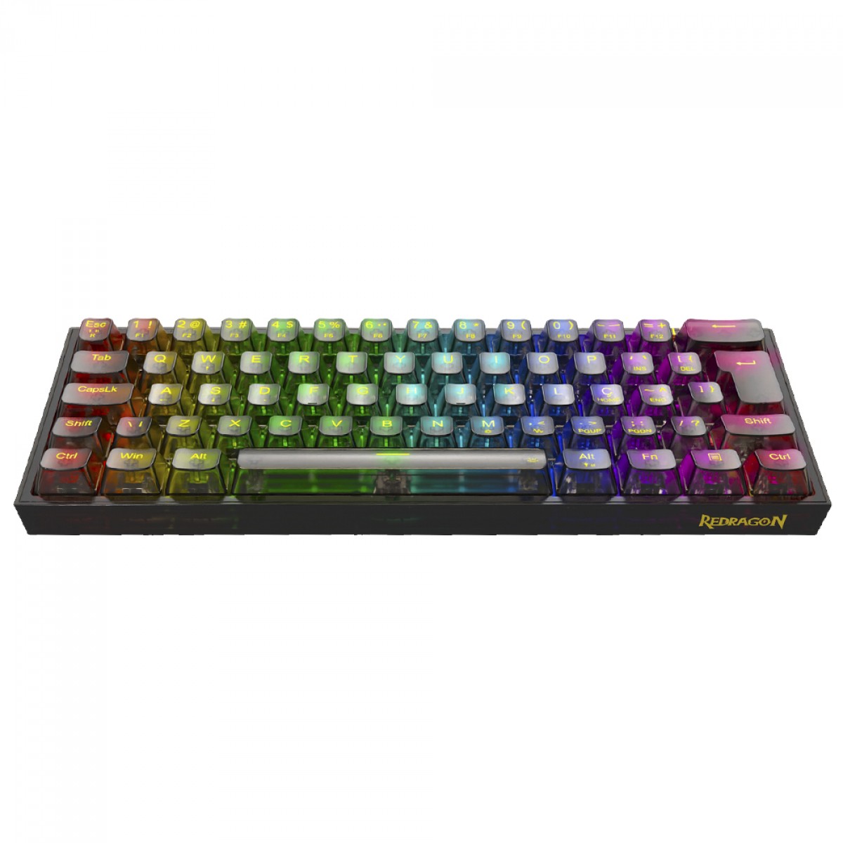 Teclado Gamer Mecânico Redragon Fizz Clear, RGB, USB, Switch Crystal, ABNT2, 60%, Preto, K617CTB-RGB - Imagem 2