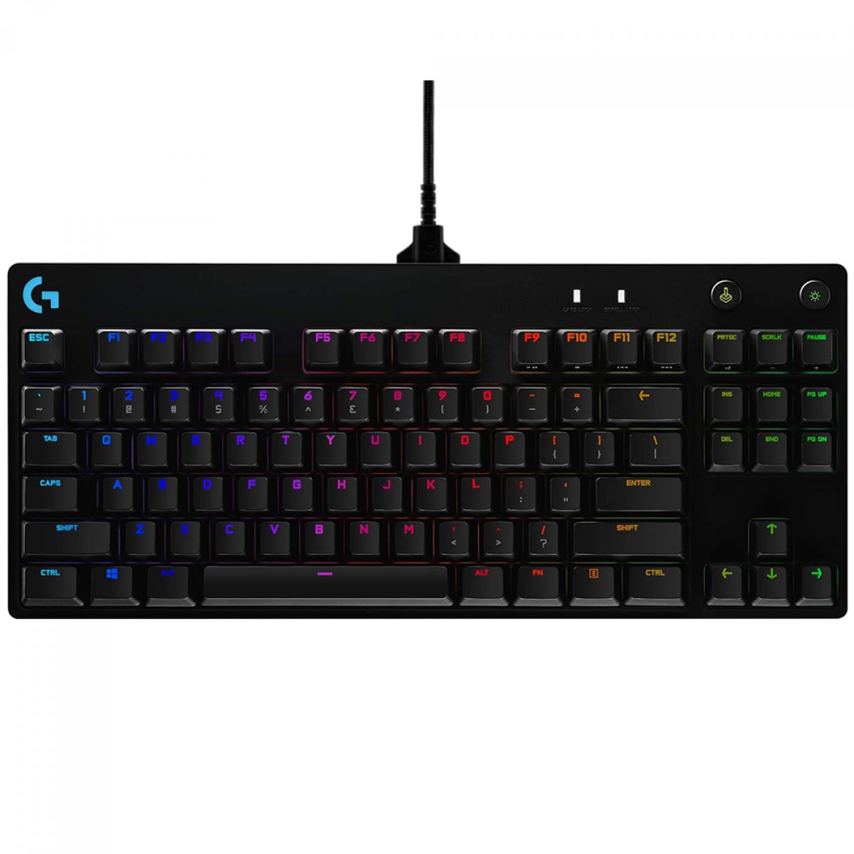 Teclado Mecânico Gamer Logitech G PRO, Layout US, RGB, Design TKL, Cabo Destacável, Switch GX Blue Clicky - 920-009388 - Imagem 4