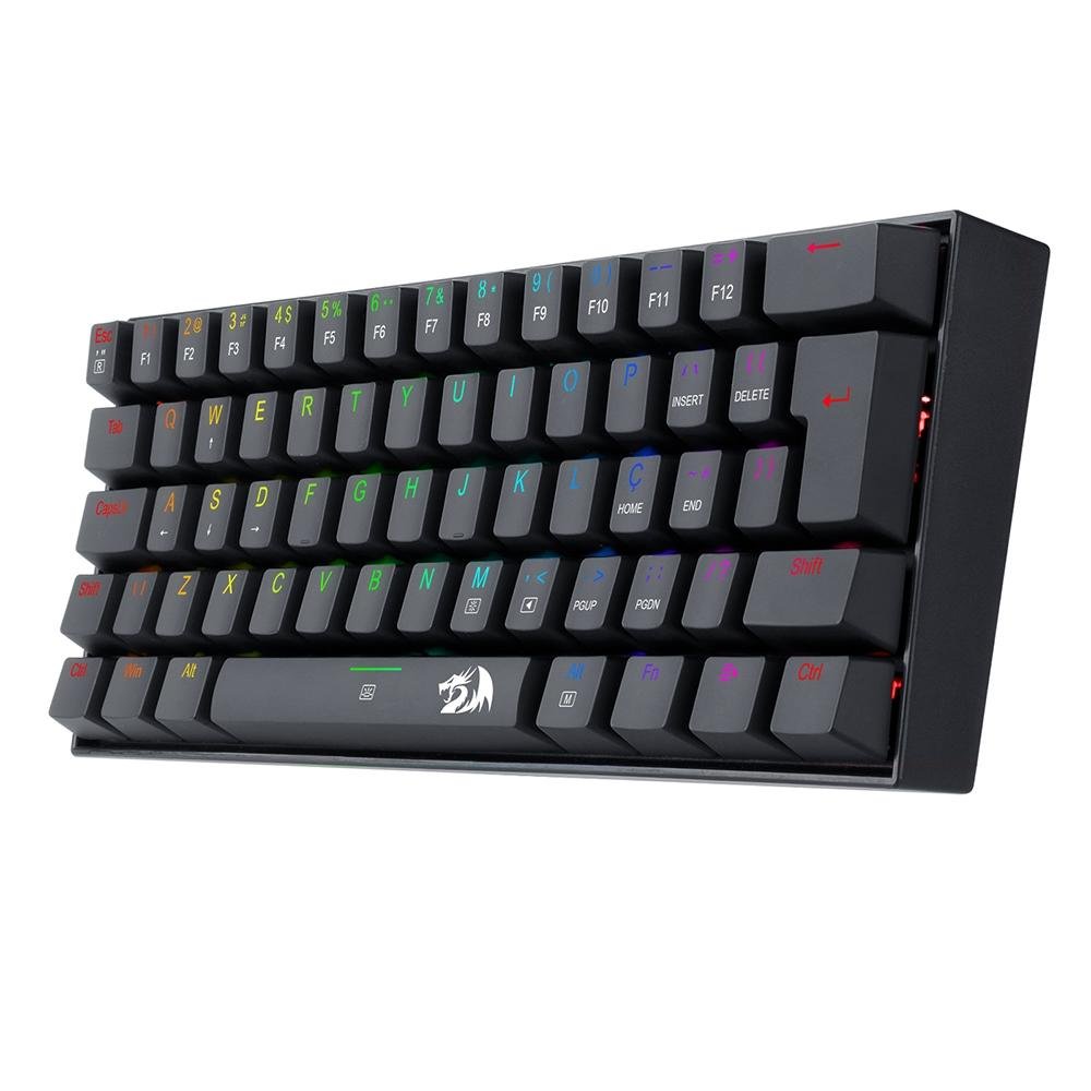 Teclado Mecânico Gamer Redragon Dragonborn, RGB Preto, Switch Brown, 60%, ABNT2 - K630RGB-1 - Imagem 2