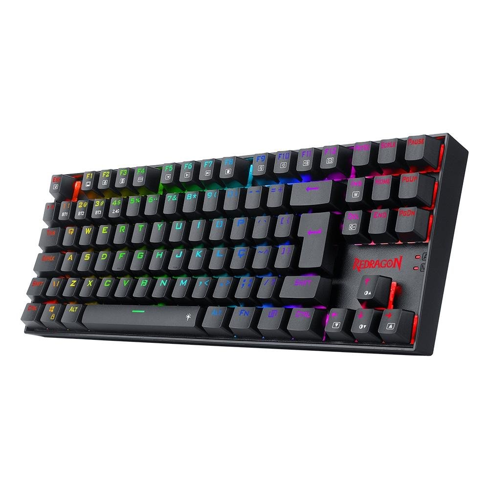 Teclado Sem fio Mecânico Redragon Kumara Pro, RGB, Switch Brown, Wireless, Bluetooth, Preto - K552RGB-BRS-B - Imagem 3
