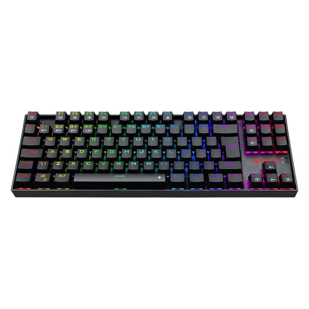Teclado Sem fio Mecânico Redragon Kumara Pro, RGB, Switch Brown, Wireless, Bluetooth, Preto - K552RGB-BRS-B - Imagem 4