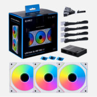 Kit 3x Cooler FAN Gamer Lian Li UNI FAN SL Infinity Branca, RGB, 120mm, 2100 PRM, 61 CFM - UF-SLIN120-3W