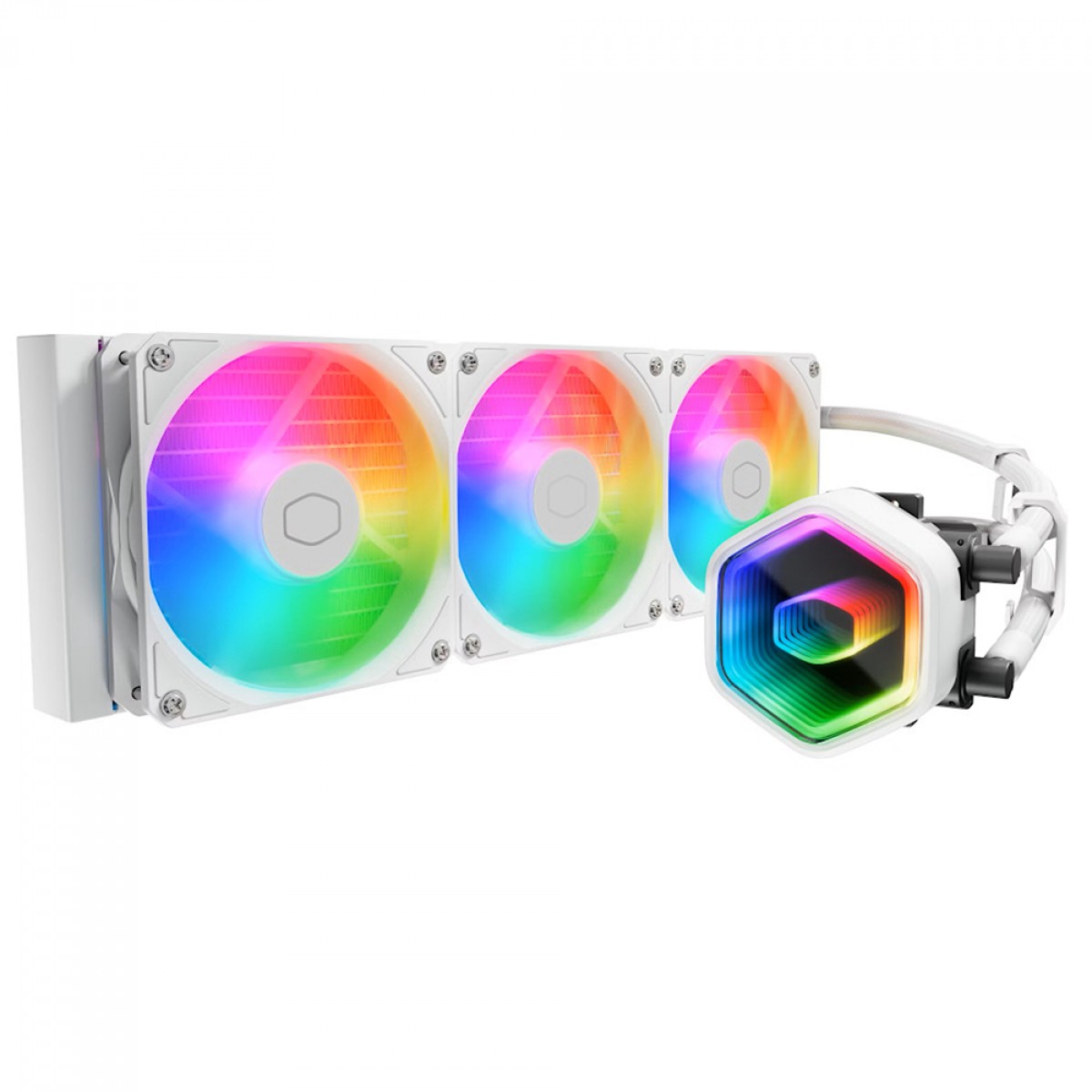 Water Cooler Master Masterliquid 360 Core II, ARGB, 360mm, Branco, Brinde Pasta térmica CryoFuze