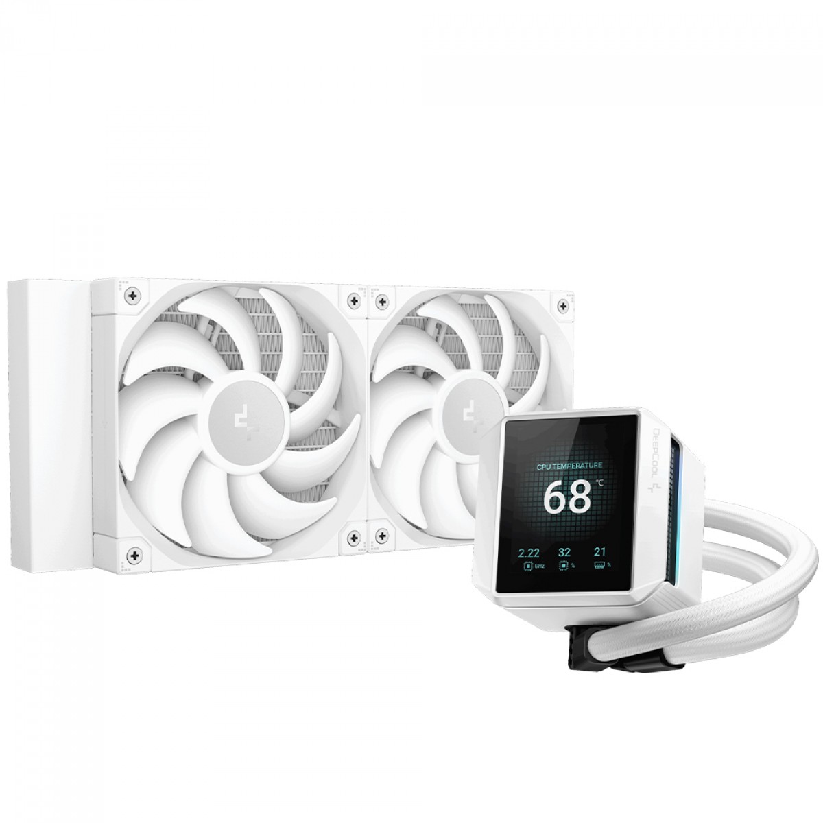 Water Cooler Branco DeepCool Mystique WH, 240mm, Display LCD, Intel-AMD, Branco - R-LX240-WHDSNMP-G-1
