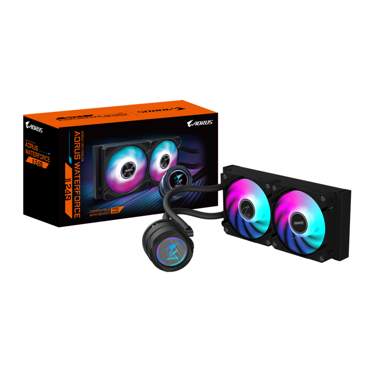 Water Cooler Gigabyte Aorus Waterforce II 240, ARGB, 240mm, Preto, Intel-AMD