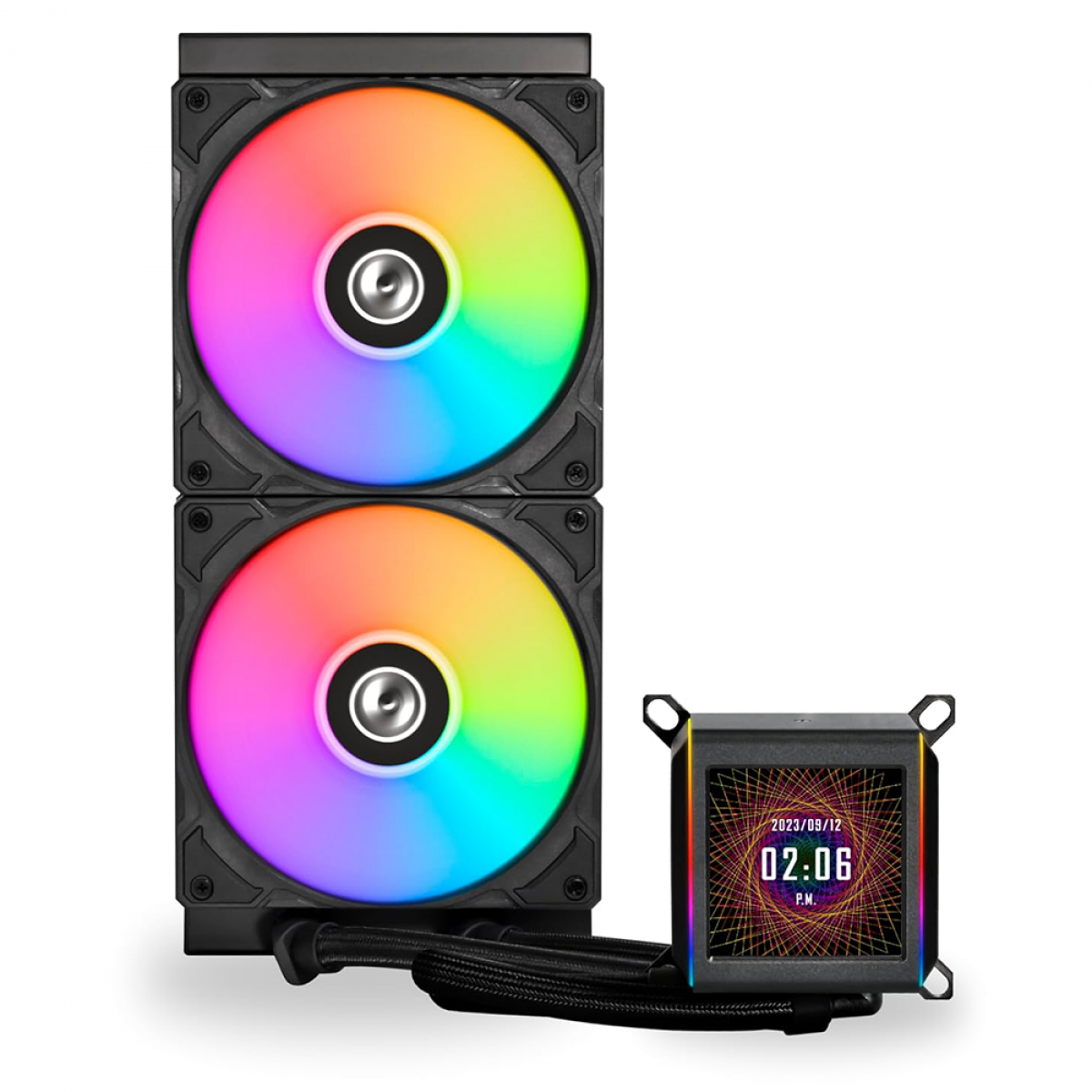 Water Cooler 280 Display LCD Lian Li Galahad II AIO, ARGB, 280mm, Intel-AMD, Preto - GA2ALCD28B