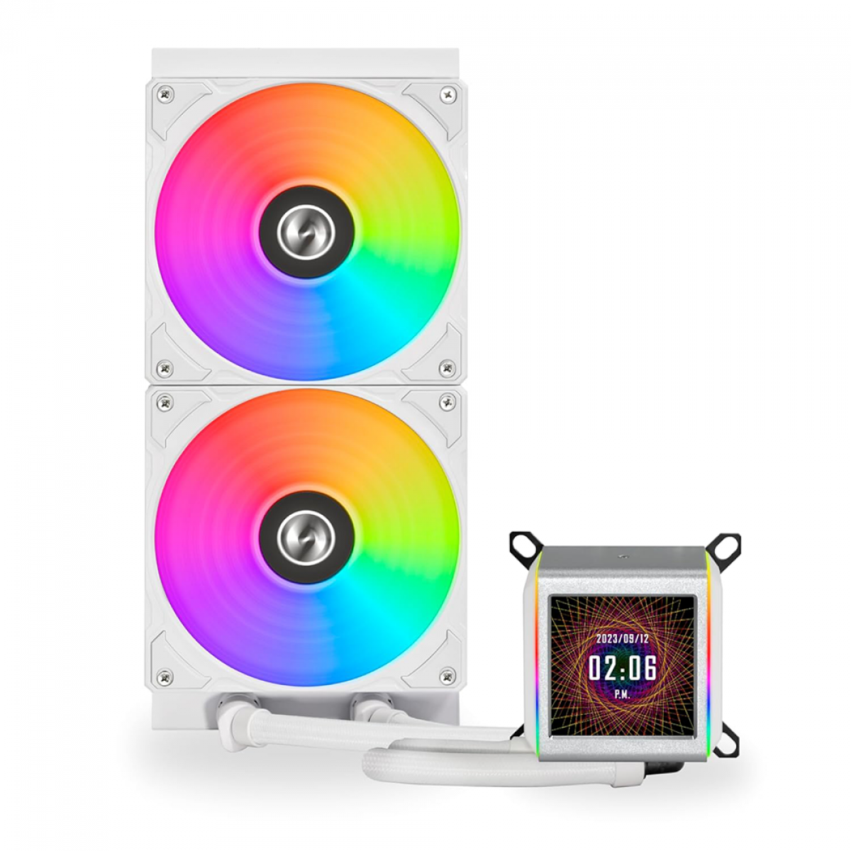 Water Cooler 280 Display LCD Lian Li Galahad II AIO, ARGB, 280mm, Intel-AMD, Branco - GA2ALCD28W