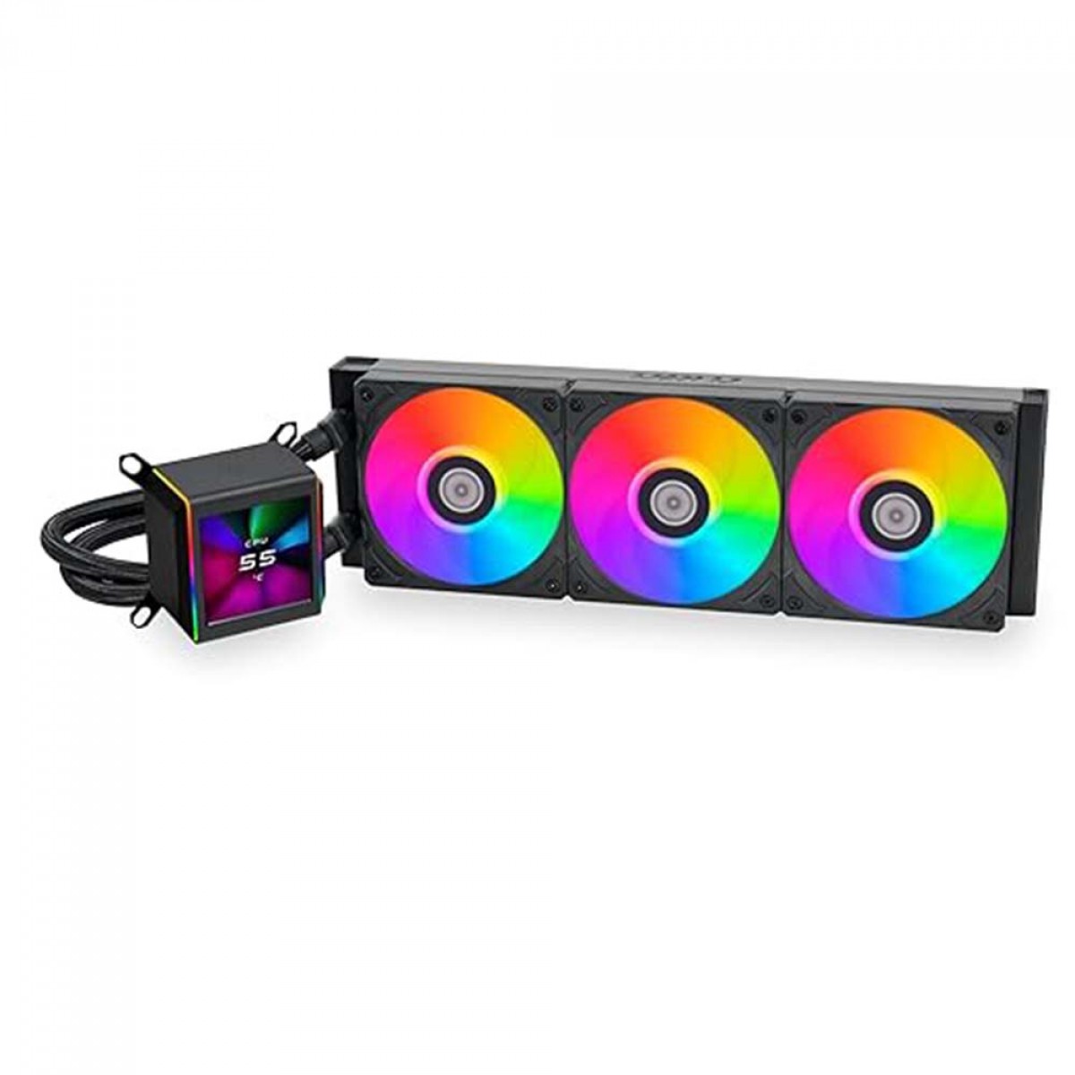 Water Cooler 360 Display LCD Lian Li Galahad II AIO, ARGB, 360mm, Intel-AMD, Preto - GA2ALCD36B - Imagem 2