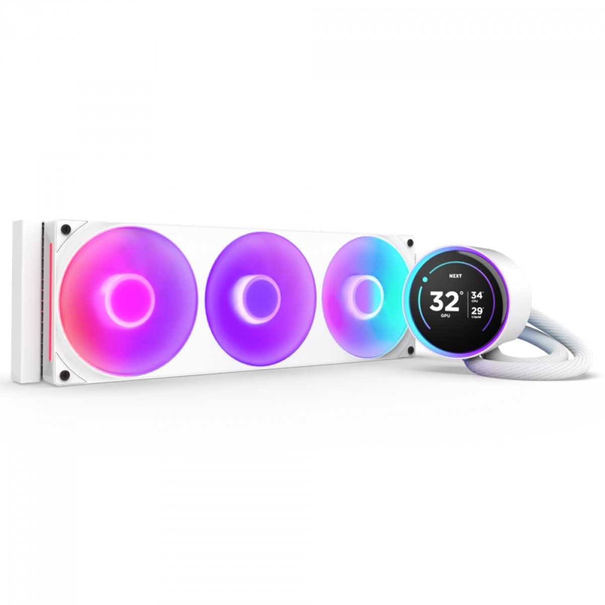 Water Cooler NZXT Kraken Elite Branco New 360 com Fans RGB, 360mm, Display LCD, Intel/AMD - Imagem 2