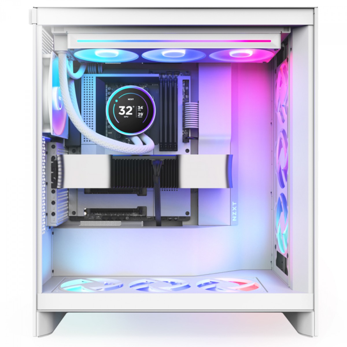 Water Cooler NZXT Kraken Elite Branco New 360 com Fans RGB, 360mm, Display LCD, Intel/AMD - Imagem 5