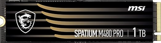 SSD 1 TB MSI Spatium M480 PRO, PCIe, NVMe, M.2, Leitura: 7400MB/s e Gravação: 6000MB/s - Imagem 2