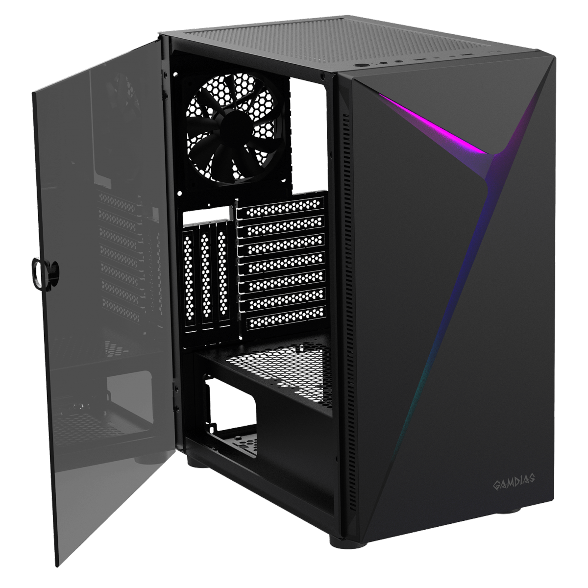 Gabinete Gamer Gamdias Argus E4 Elite, RGB, Mid Tower, Vidro Temperado, Preto - Imagem 2