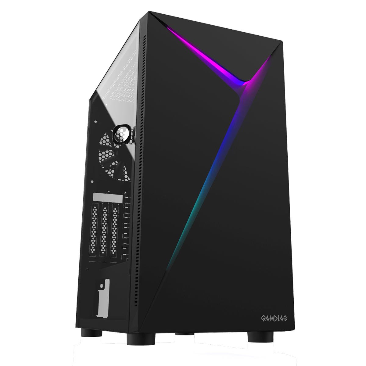 Gabinete Gamer Gamdias Argus E4 Elite, RGB, Mid Tower, Vidro Temperado, Preto