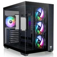 Gabinete Aquário Thermaltake View 380 TG, Mid Tower, Vidro Temperado, ATX, Com 4 Fans ARGB, Preto