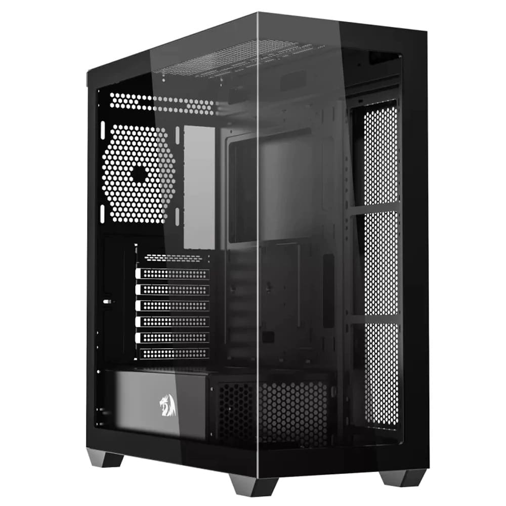 Gabinete Redragon Deflect Flow, ATX, Mid Tower, Lateral e Frente em Vidro Temperado, Preto - CA-609B