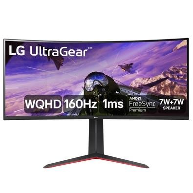 Monitor Gamer LG Ultragear LG 34" Curvo LED WQHD, UltraWide, 160Hz, 1ms, DisplayPort e HDMI, FreeSync, HDR10 - 34GP63A-B