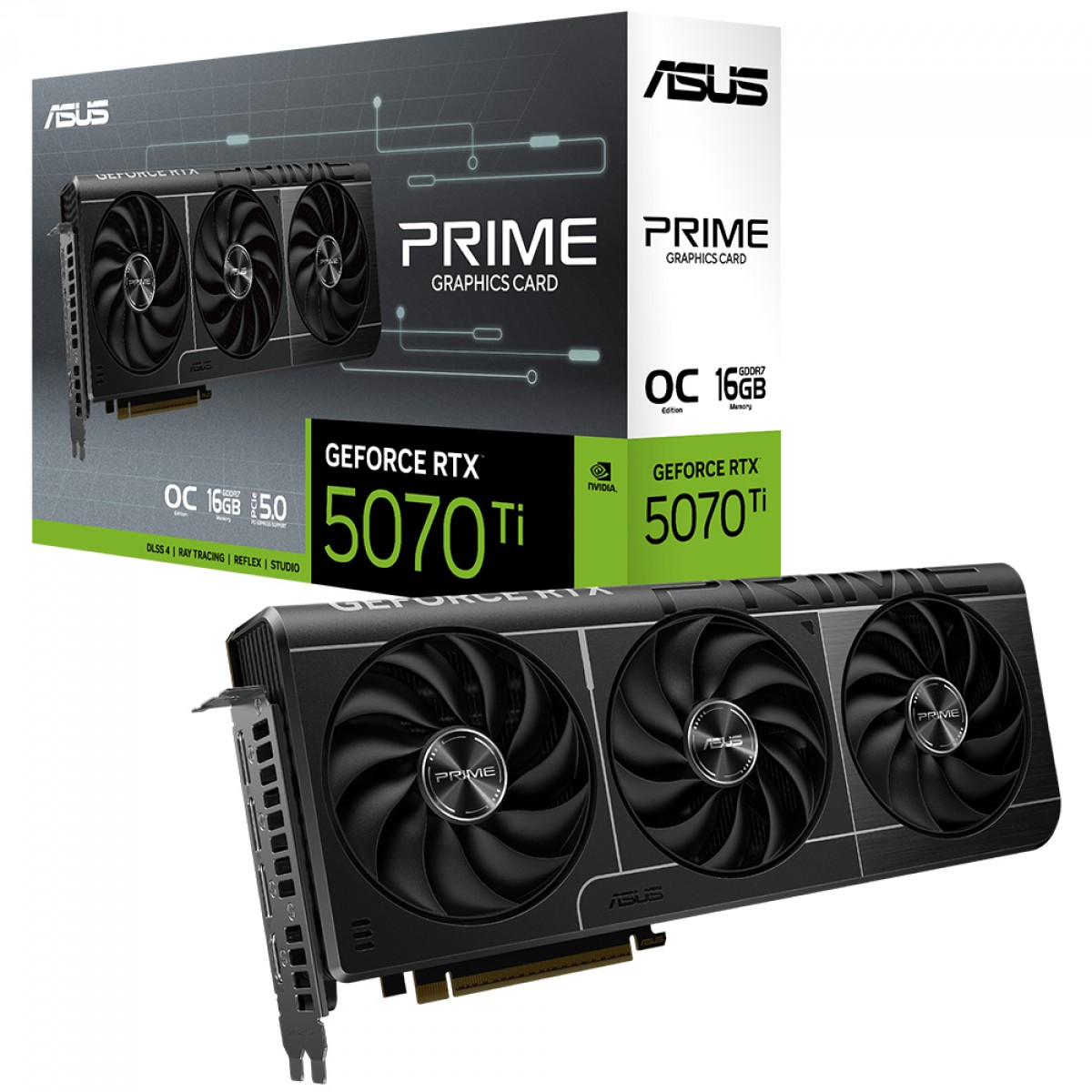 Placa de Vídeo ASUS PRIME RTX 5070 Ti Edição OC NVIDIA Geforce, 16GB, GDDR7, IA com FP4 e DLSS4