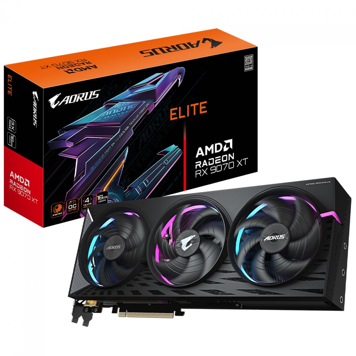 Placa de Vídeo RX 9070 XT Aorus Elite AMD Radeon, 16GB, GDDR6, FSR, Ray Tracing