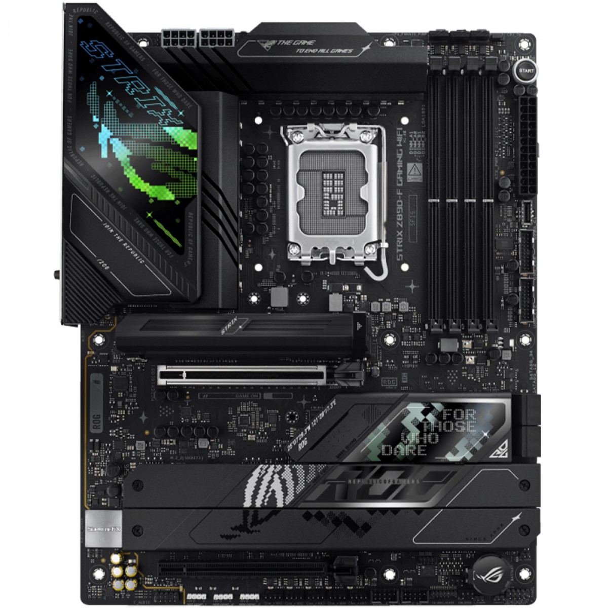 Placa Mãe Asus Rog Strix Z890-F Gaming WiFi 7 e Bluetooth, Intel LGA 1851, ATX, 4x slots DDR5, 5x slots M2 - Imagem 2
