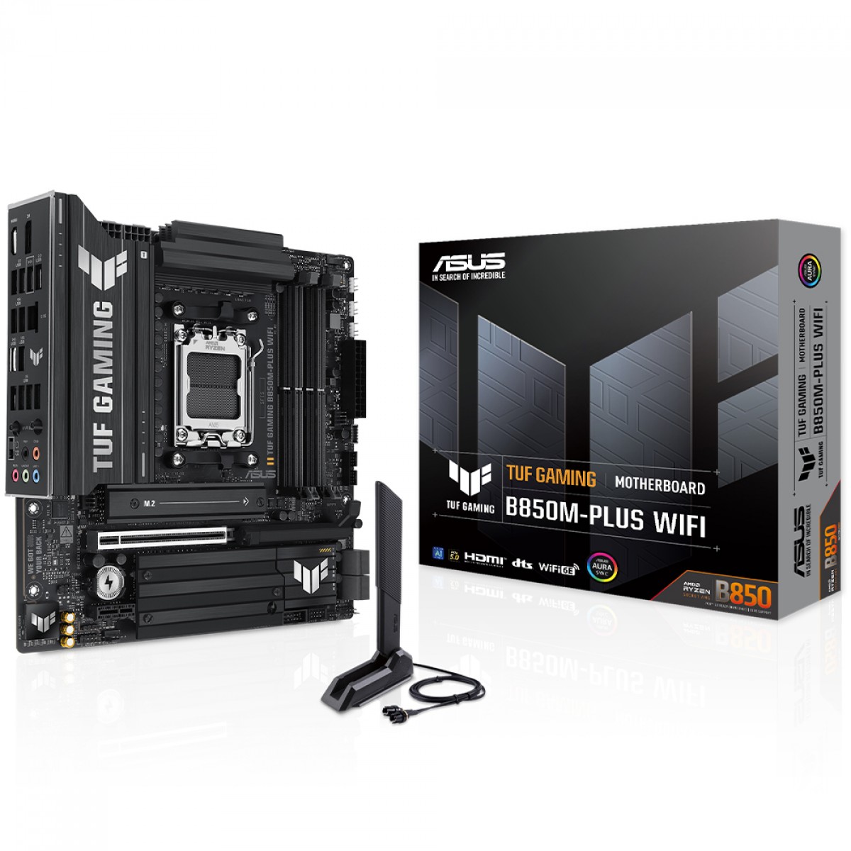 Placa Mãe ASUS TUF B850M PLUS WIFI 6E e Bluetooth, AMD AM5 , m-ATX, DDR5, PCIe 5.0, 3x slots M2