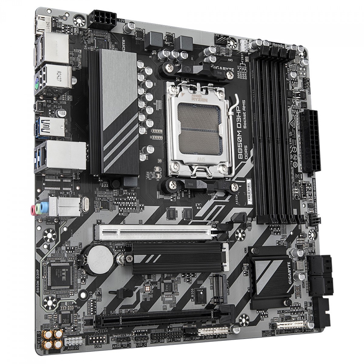 Placa Mãe Gigabyte B850M D3HP, AMD AM5, 4x slots DDR5, 2x slots M.2, PCIe 5.0 - Imagem 3