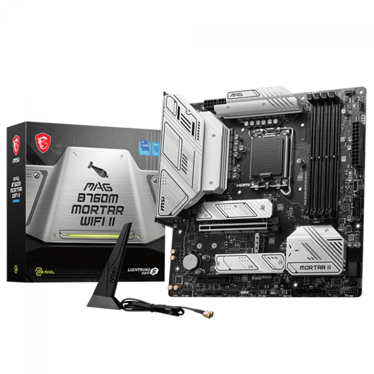 Placa Mãe MSI MAG B760M MORTAR WIFI II, Intel LGA 1700, MATX, DDR5, 3x slots M2