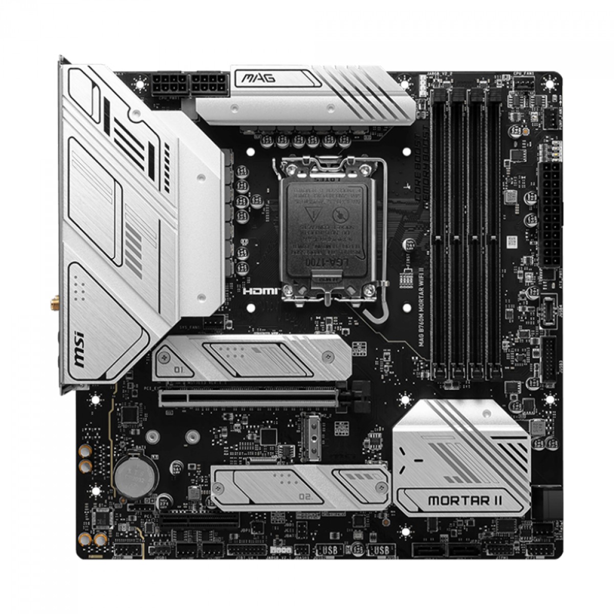 Placa Mãe MSI MAG B760M MORTAR WIFI II, Intel LGA 1700, MATX, DDR5, 3x slots M2 - Imagem 2